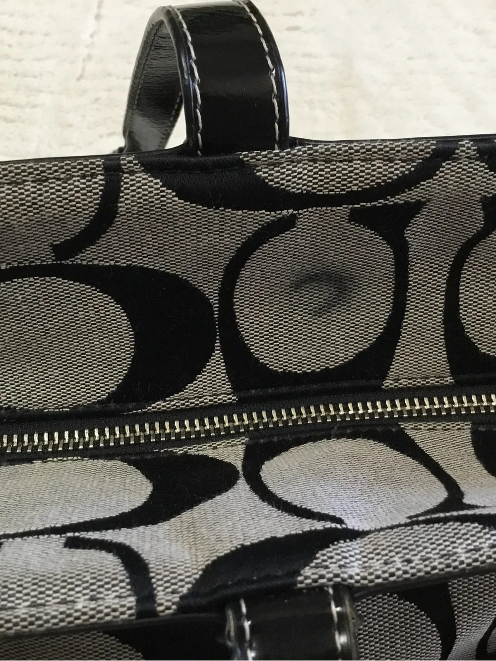 Coach COACH Signature Stripe Jacquard Diaper Baby Bag Tote Purse F19202